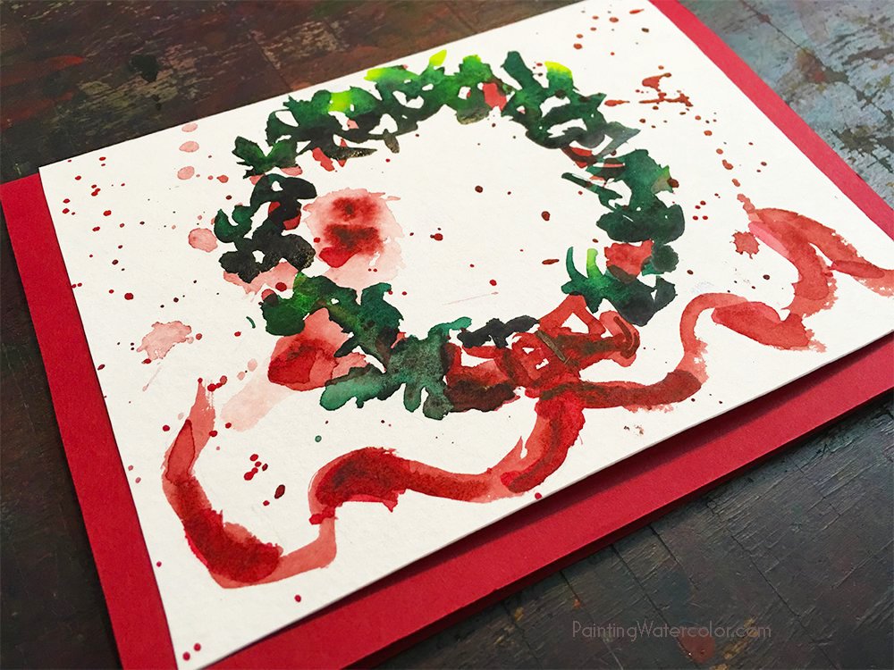 Christmas card on cardstock