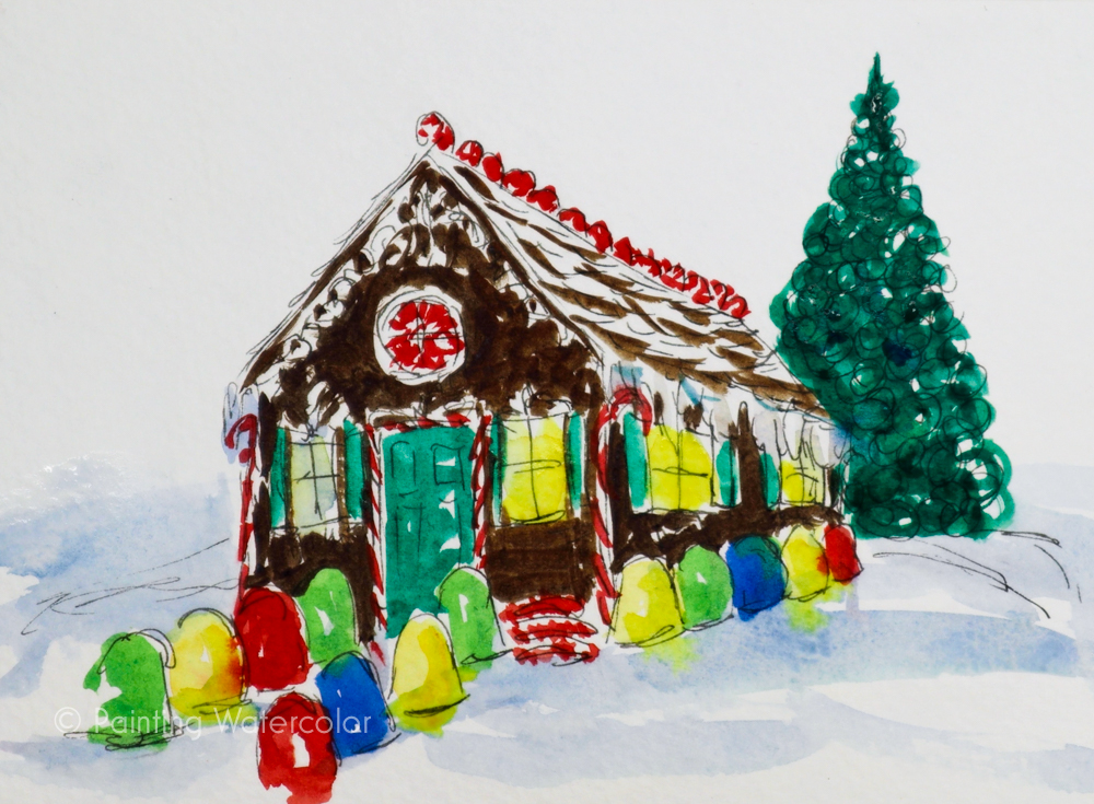 Christmas Card Gingerbread House Tutorial 5