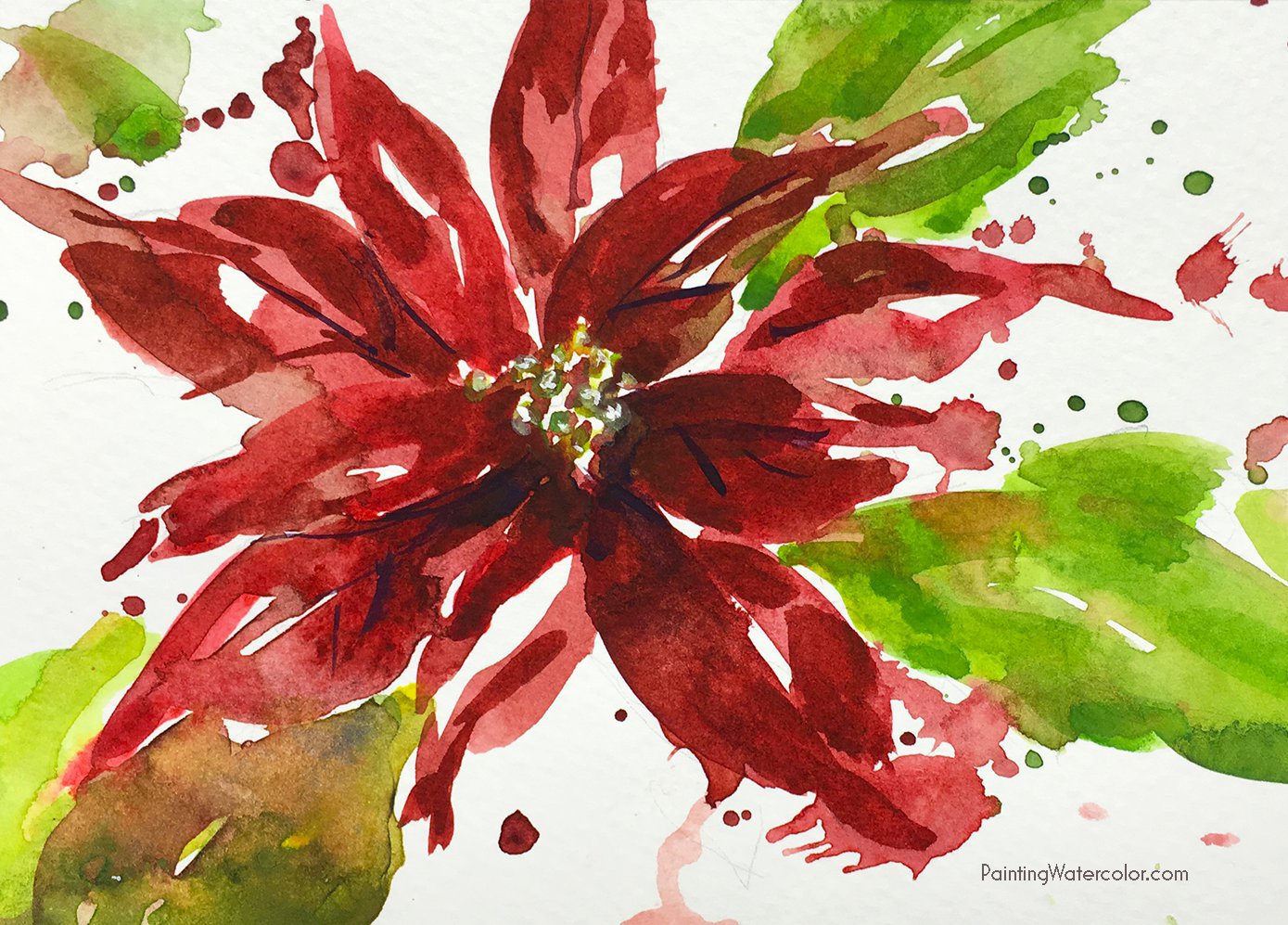 12 Days of Christmas Cards, Poinsettia by Jennifer Branch