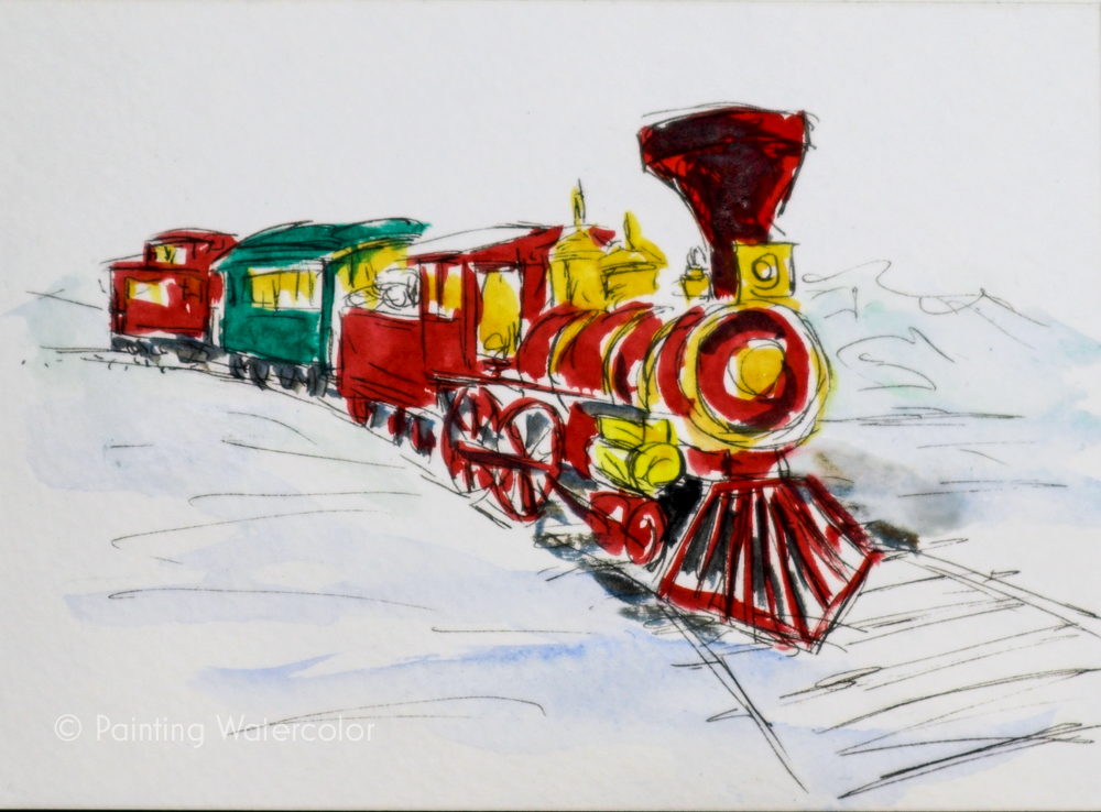 Christmas Card Train Tutorial 4