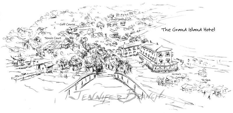 Ms Mia and Murder at the Grand Island Hotel Map