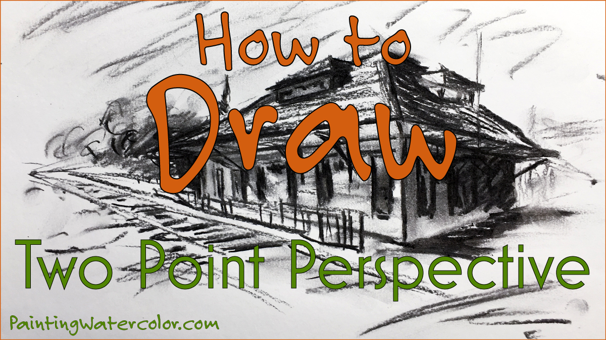 How to Draw Two Point Perspective Watercolor Painting Lesson