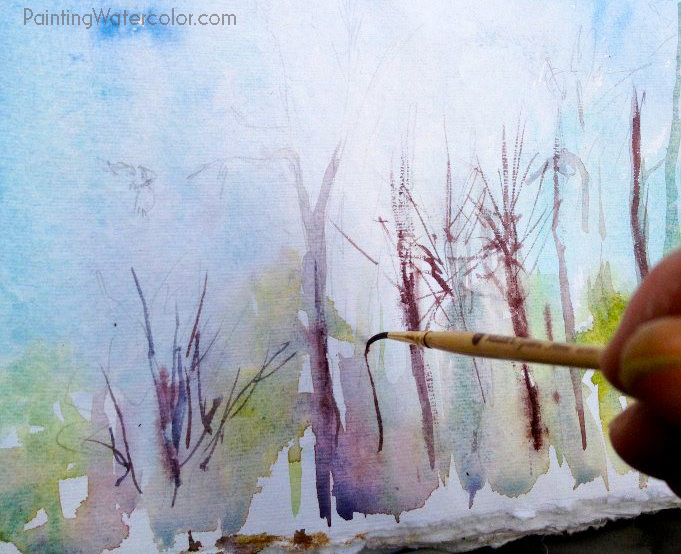 How to Use a Rigger Brush Watercolor Painting Lesson by Jennifer
