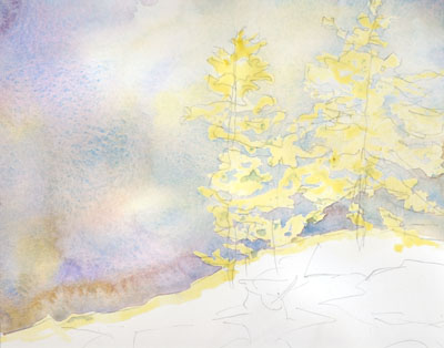 Acadia Pines Tutorial Watercolor Painting Lesson 2