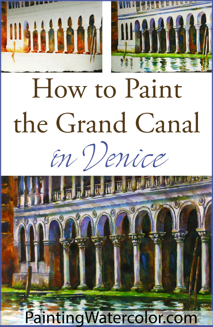 Along the Grand Canal II Tutorial watercolor painting tutorial by Jennifer Branch