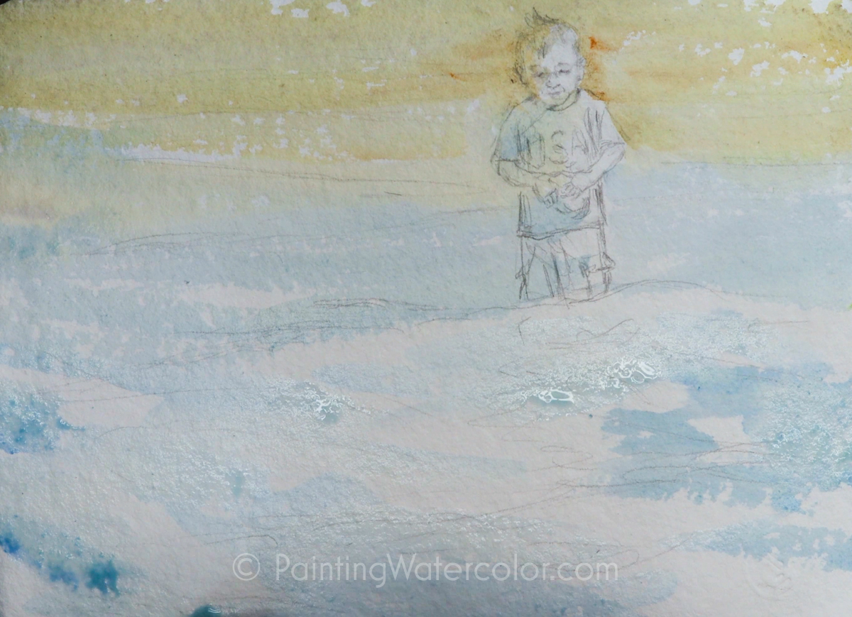 Beach Portrait Tutorial Watercolor Painting Lesson 2