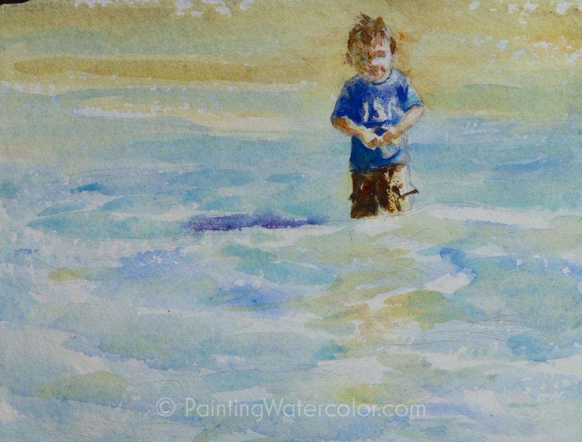 Beach Portrait Tutorial Watercolor Painting Tutorial 7