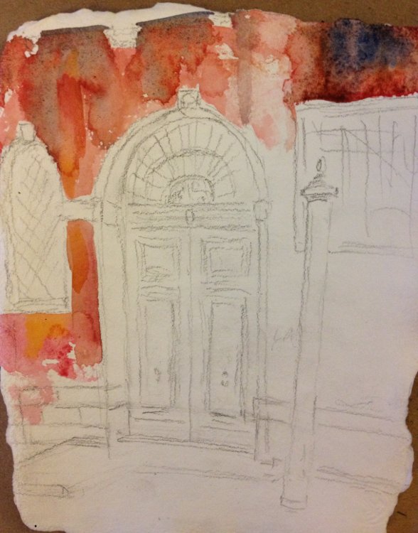 Blue Door, Venice Watercolor Painting Lesson 2