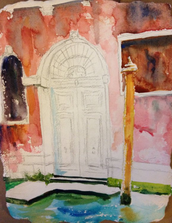 Blue Door, Venice Painting Tutorial 4