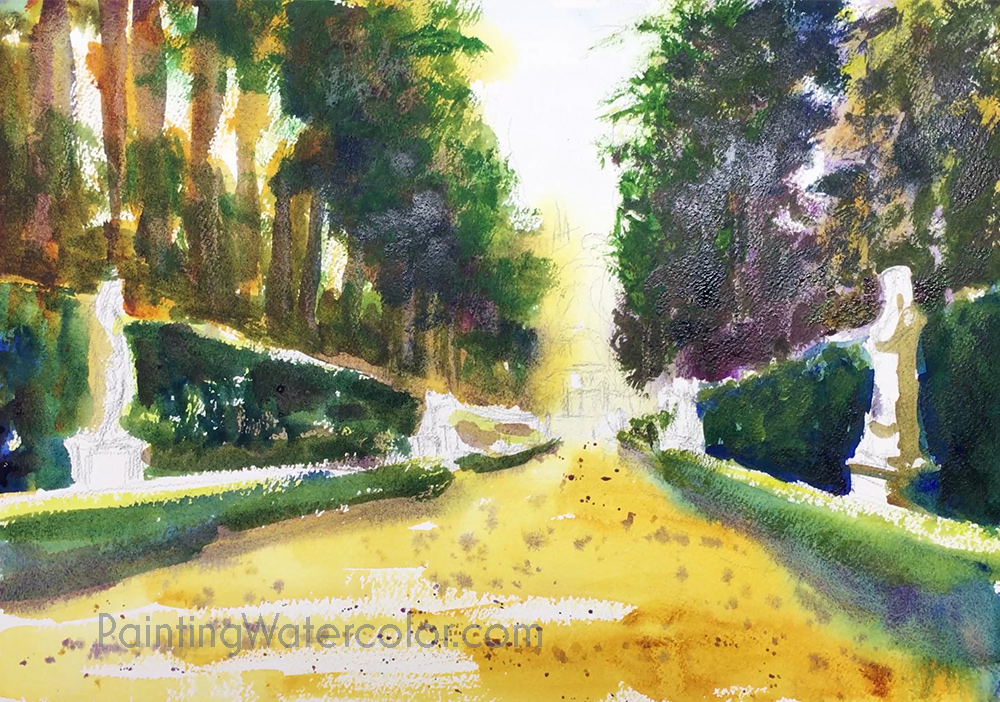 Boboli Gardens Painting Tutorial 5