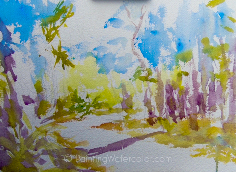 Coastal Road Sketch Watercolor Painting Lesson 1