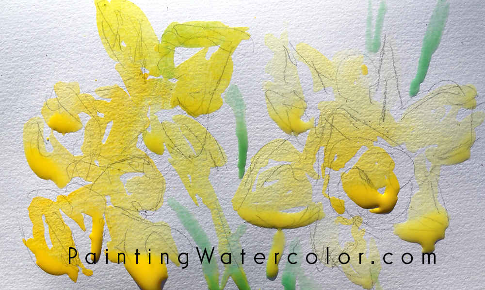 Daffodils Watercolor Sketch Watercolor Painting Lesson 2