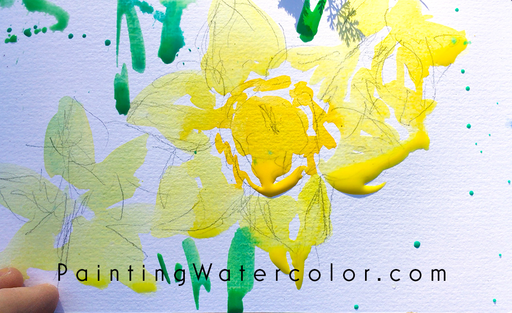 Daffodils Watercolor Sketch Painting Tutorial 4