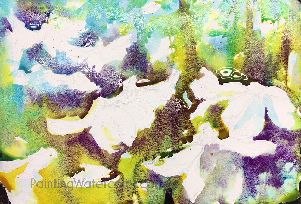 Dogwoods Watercolor Painting Lesson 2
