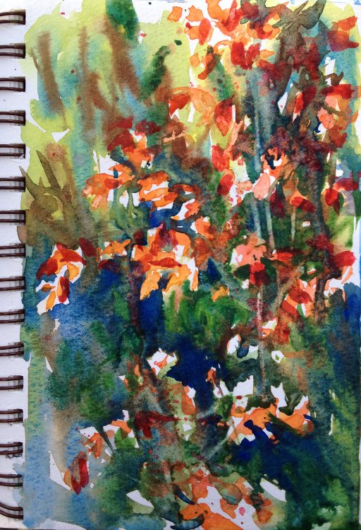 Sketching Fall Blueberries Painting Tutorial 5
