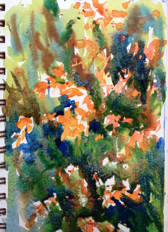 Sketching Fall Blueberries Painting Tutorial 4