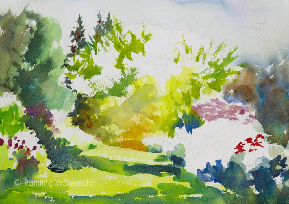 Garden Path Painting Tutorial Watercolor Painting Tutorial