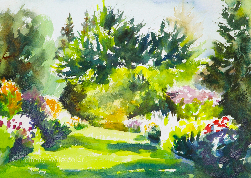 Garden Path Painting Tutorial Watercolor Painting Tutorial