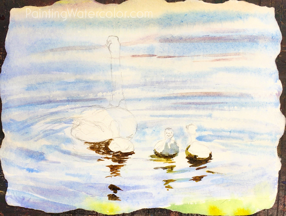 Canadian Goslings Reflections Painting Tutorial 3
