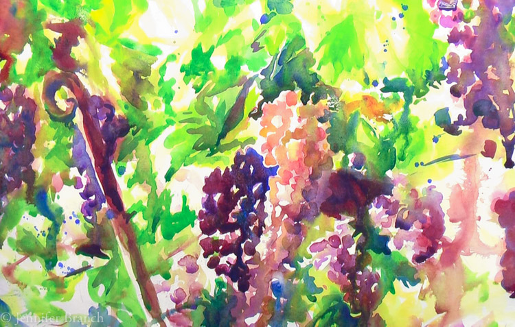 Painting Grape Vines in Watercolor Painting Tutorial 5