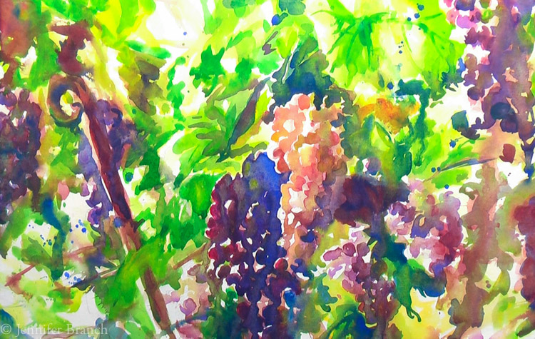 Painting Grape Vines in Watercolor Watercolor Painting Tutorial 6