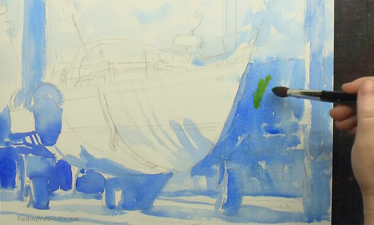 Hinckley Boatyard Watercolor Painting Lesson 1