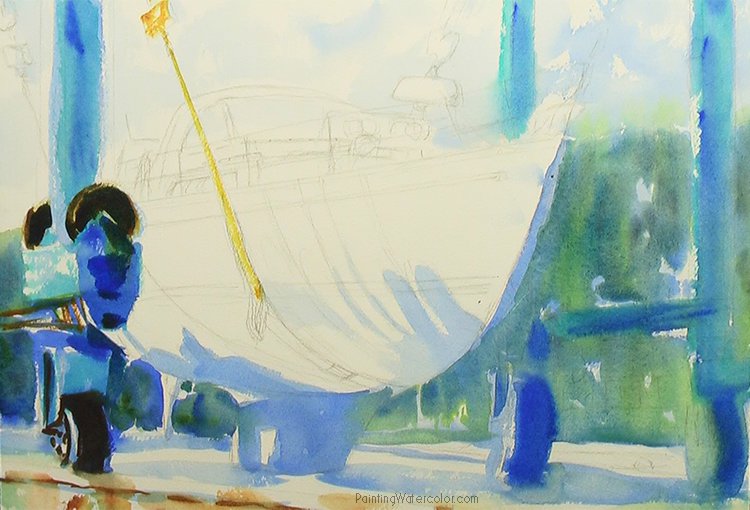 Hinckley Boatyard Watercolor Painting Lesson 2