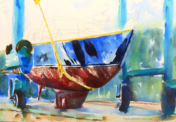 Hinckley Boatyard Watercolor Painting Tutorial 6