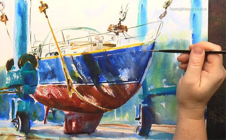 Hinckley Boatyard Watercolor Painting Tutorial 7