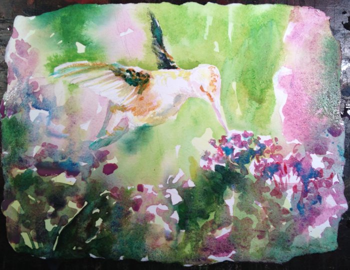 Hummingbird on Verbena Painting Tutorial 5