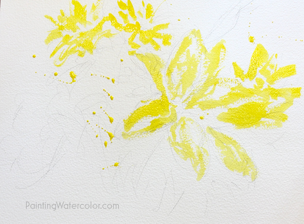Kitchen Table Flowers Sketch Watercolor Painting Lesson 1