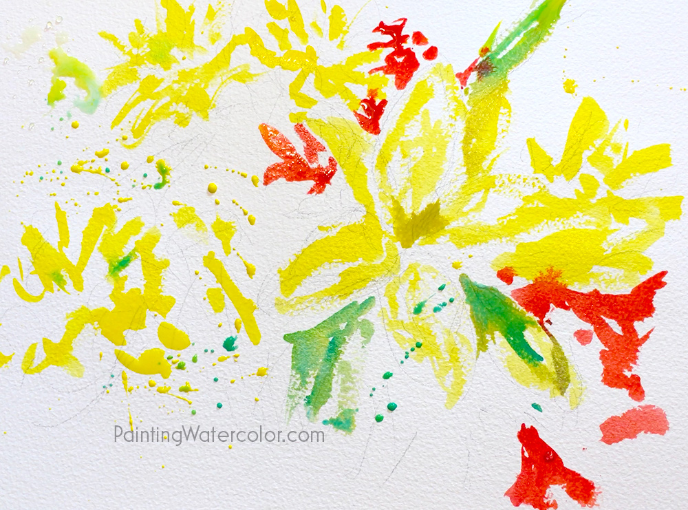 Kitchen Table Flowers Sketch Watercolor Painting Lesson 2