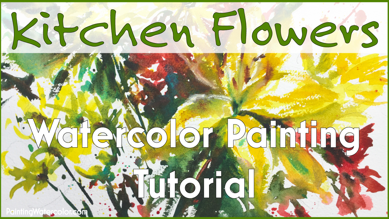 Kitchen Table Flowers Sketch Watercolor Painting tutorial
