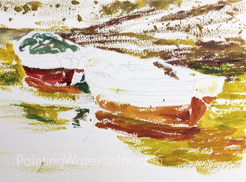 Painting Maine Dories Watercolor Painting Lesson 2