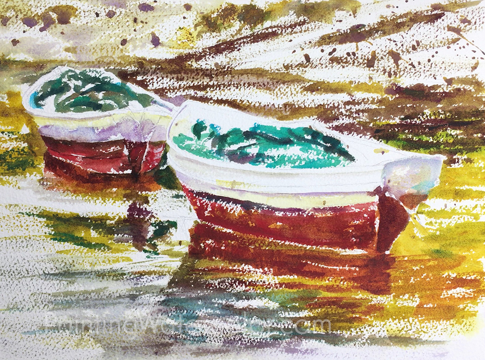 Painting Maine Dories Watercolor Painting Tutorial 6