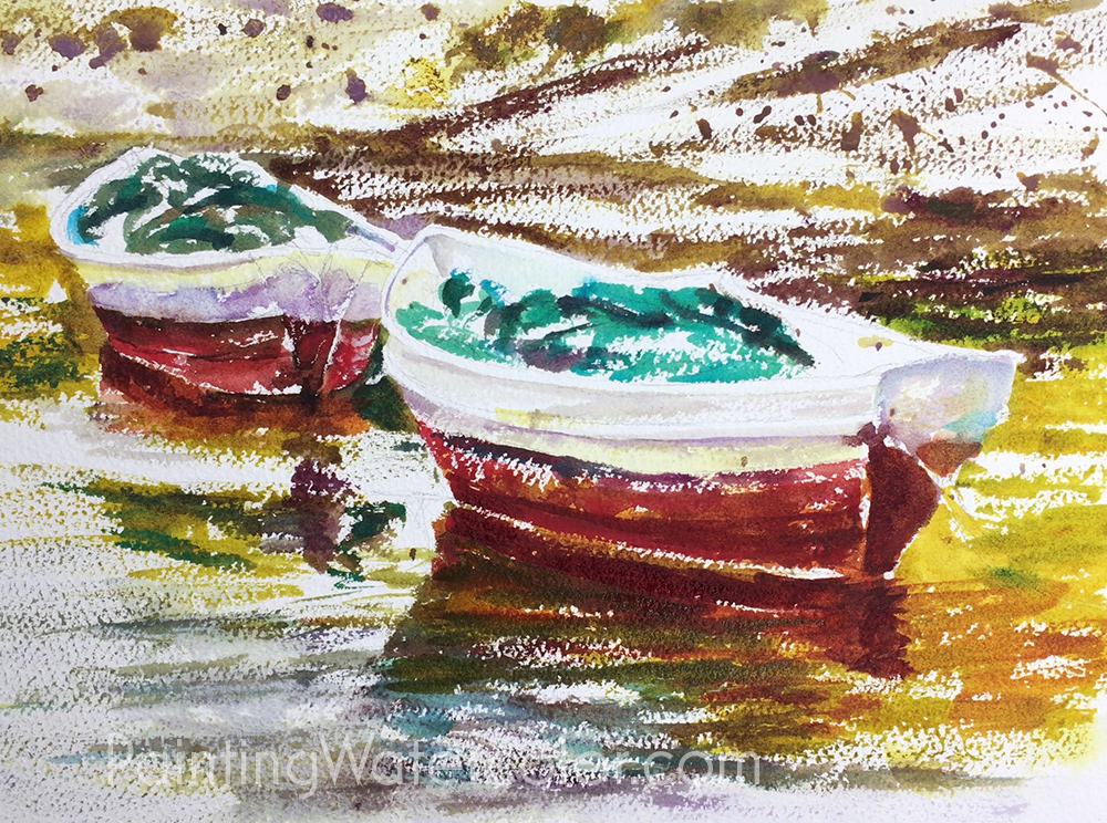 Painting Maine Dories Watercolor Painting Tutorial 7