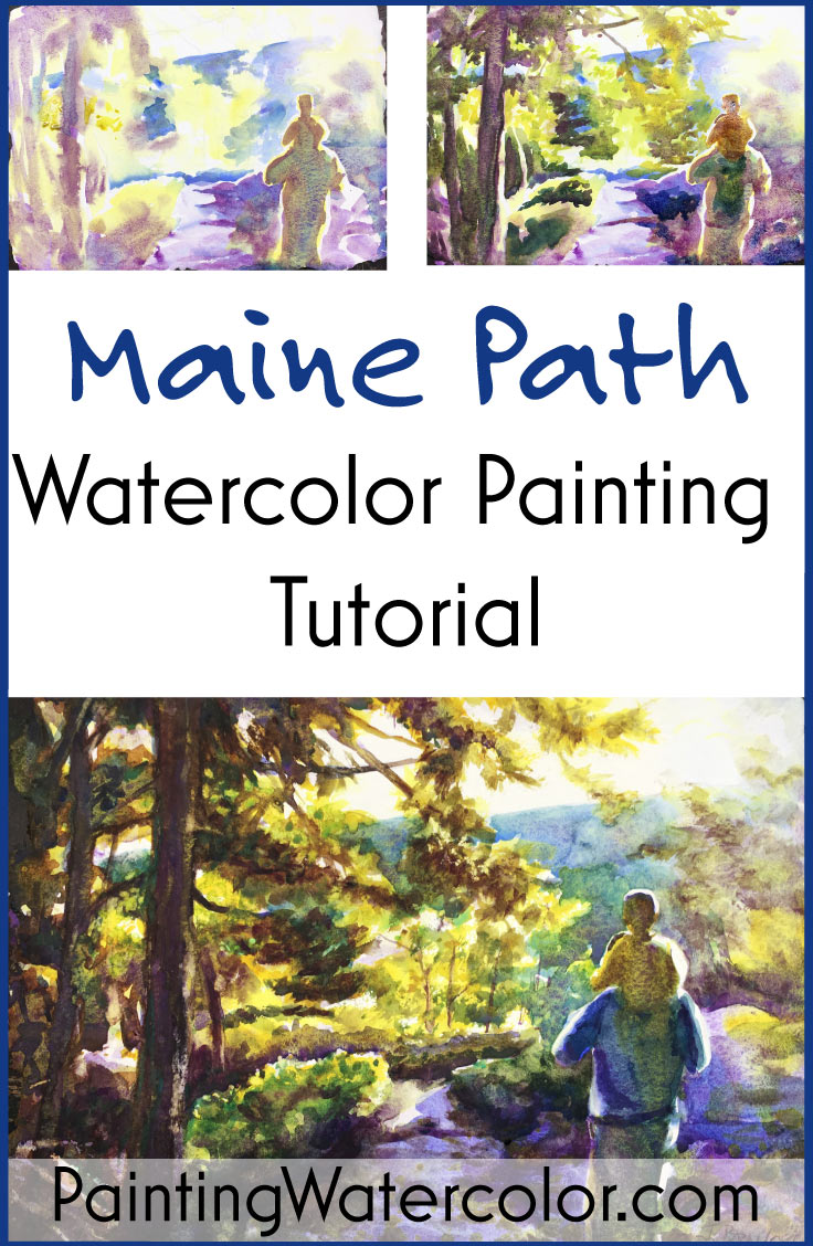 Maine Path watercolor painting tutorial by Jennifer Branch