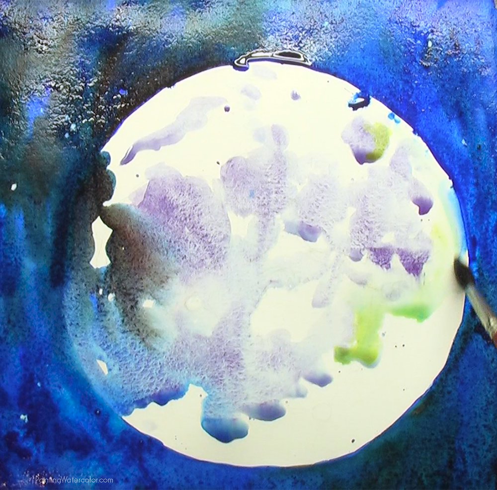 How to Paint a Full Moon Watercolor Painting Lesson 2