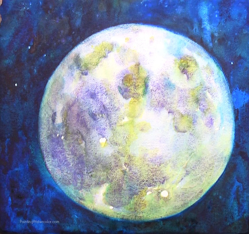 How to Paint a Full Moon Painting Tutorial 5