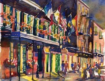 New Orleans Dusk Watercolor Painting Tutorial 6