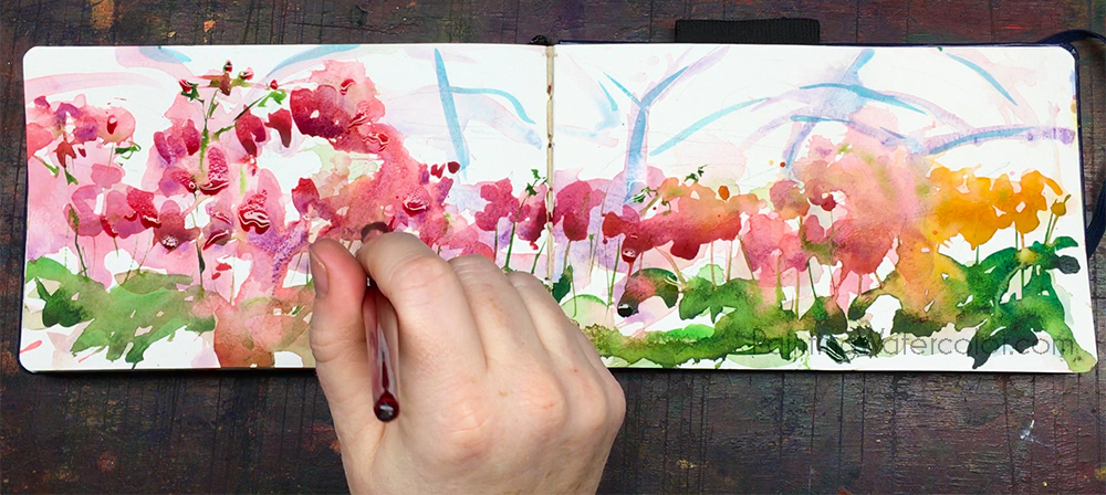 Orchids Sketch Painting Tutorial 3