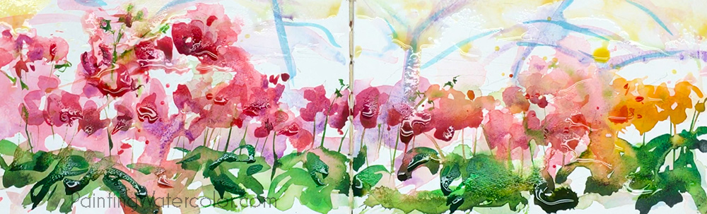 Orchids Sketch Watercolor Painting Tutorial 6