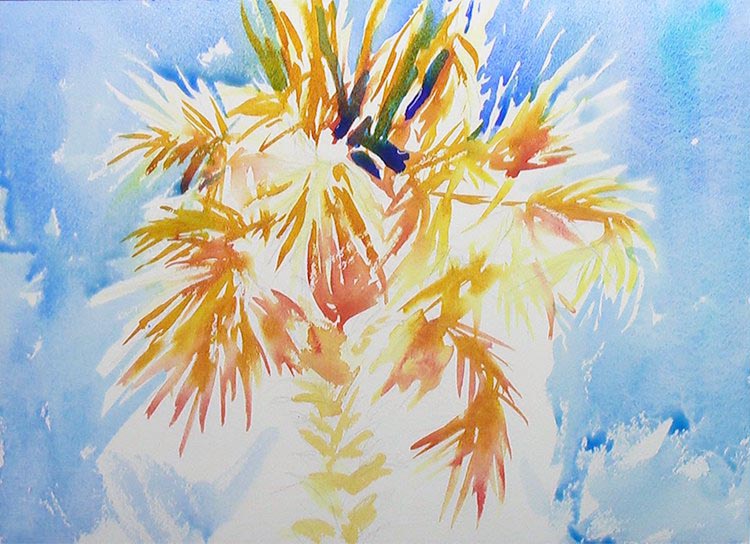 Charleston Palm Tree Watercolor Painting Lesson 2