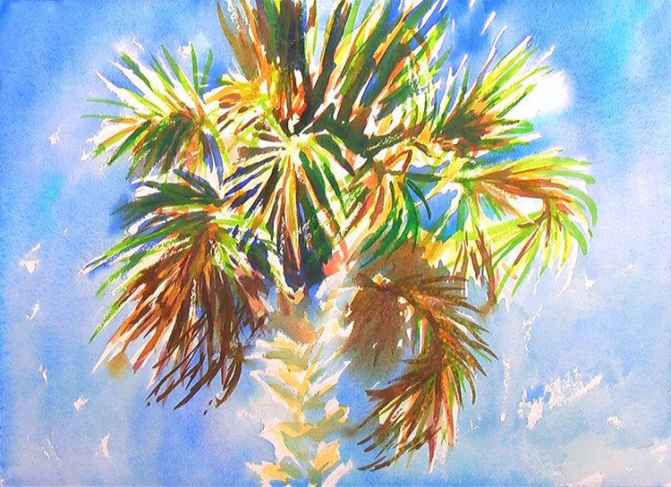 palm tree watercolor