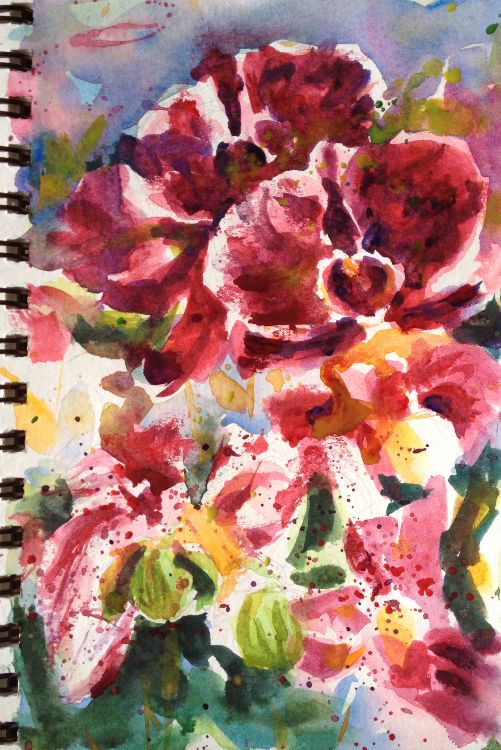 Pink Orchid Watercolor Painting Lesson 1