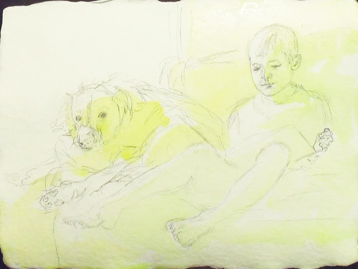 Painting a Boy and his Dog Watercolor Painting Lesson 1