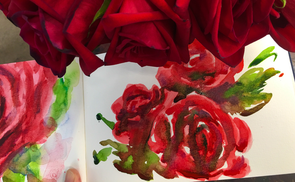 Rose Art Watercolor Painting Project - Rhythms of Play