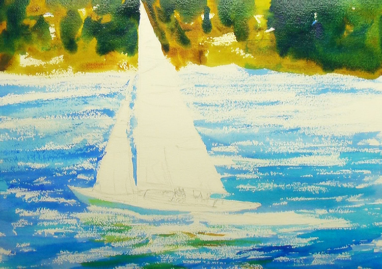 How to Paint a Sailboat Painting Tutorial 4