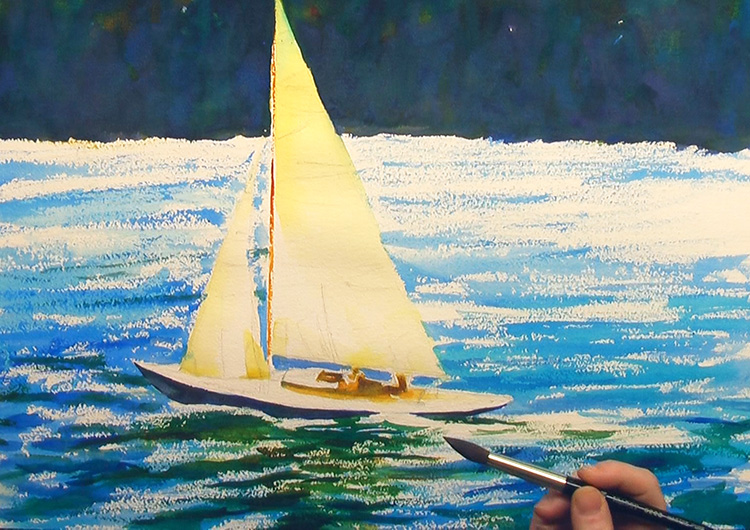 How to Paint a Sailboat Watercolor Painting Tutorial 6