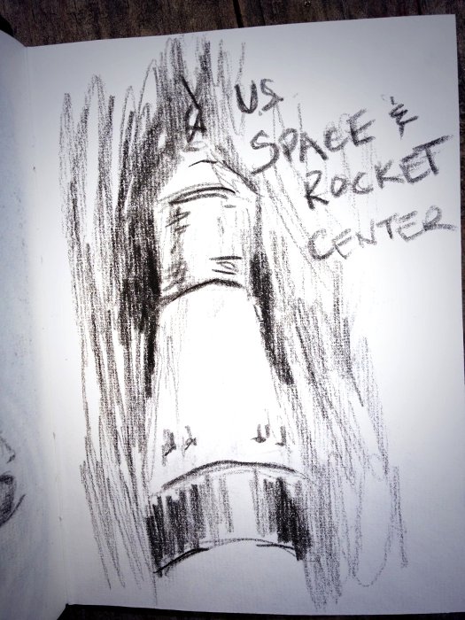 Saturn V, Space and Rocket Center Watercolor Painting Lesson 2